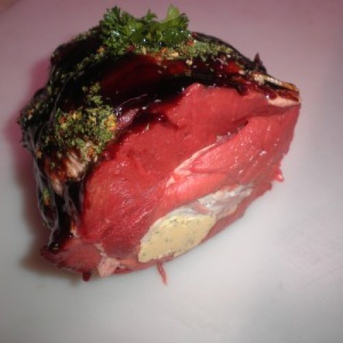 BEEF BACON AND GARLIC ROAST